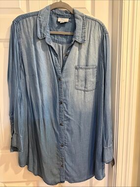 Ava & Viv Light Blue Denim Button-Down Shirt